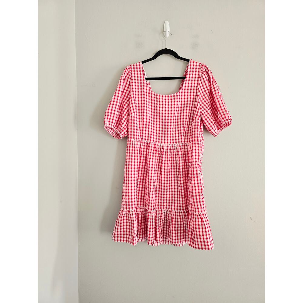 Ann Taylor Lofr Red Plaid Mini Dress 14 NWT - Picture 3 of 4